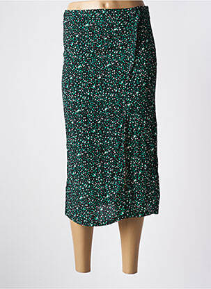 Jupe mi-longue fermeture zip latéral vert GRACE & MILA femme