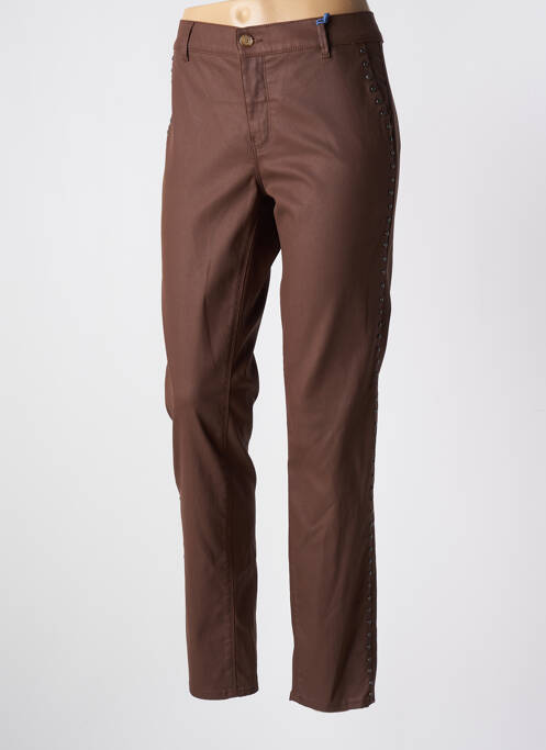 Pantalon slim marron HAPPY pour femme