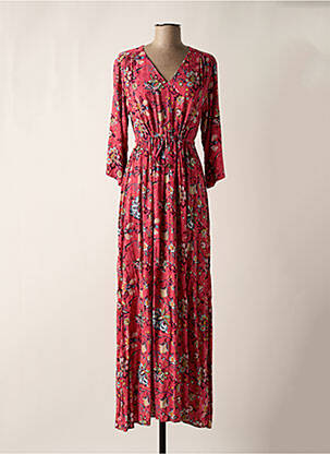 Robe longue imprimé fleurs manches 3/4 rose LA FIANCEE DU MEKONG femme
