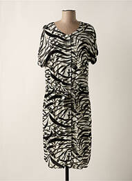 Robe mi-longue coupe fluide manches courtes noir BRANDTEX femme