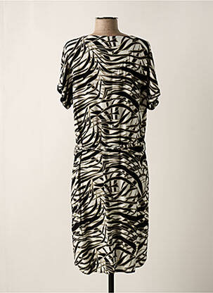Robe mi-longue coupe fluide manches courtes noir BRANDTEX femme