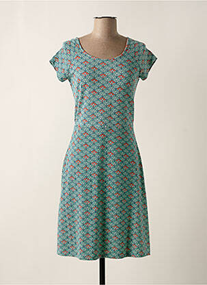 Robe mi-longue manches courtes manches courtes vert LA FIANCEE DU MEKONG femme