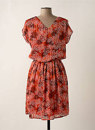 Robe courte manches courtes manches courtes orange SARAH JOHN femme