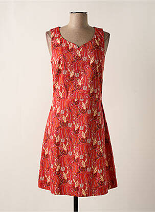 Robe mi-longue imprimé fleurs sans manche rouge LA FIANCEE DU MEKONG femme
