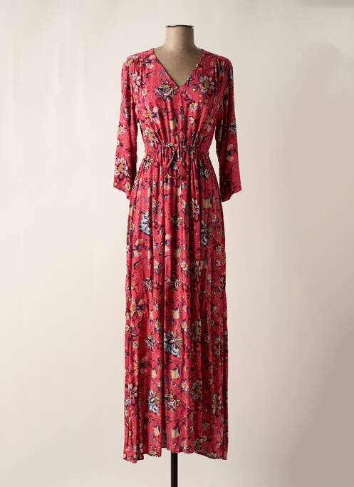 Robe longue imprimé fleurs manches 3/4 rose LA FIANCEE DU MEKONG femme
