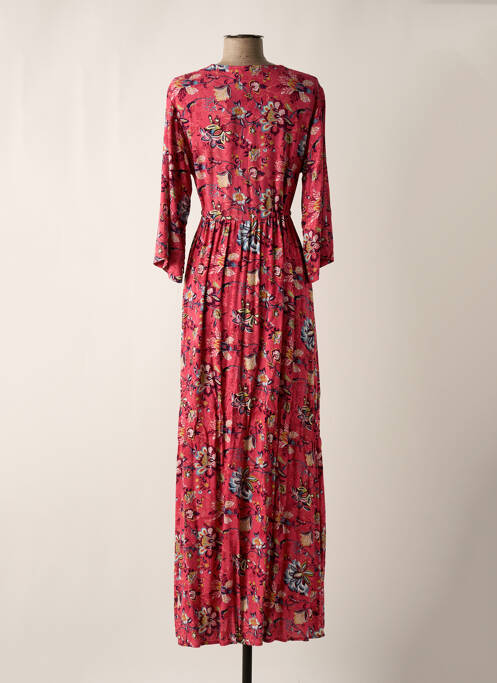 Robe longue imprimé fleurs manches 3/4 rose LA FIANCEE DU MEKONG femme