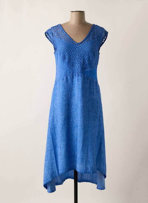 Robe mi-longue bleu MALOKA pour femme