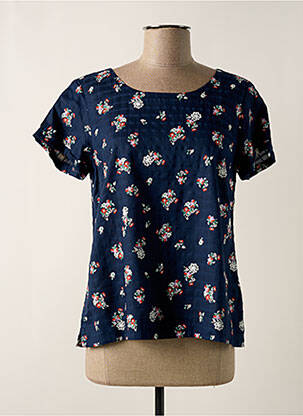Blouse manches courtes manches courtes bleu LILY & ME femme
