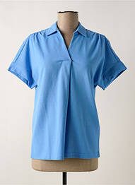 Polo stretch manches courtes bleu BRANDTEX femme