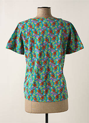 Blouse col v manches courtes bleu PRINCESSE NOMADE femme