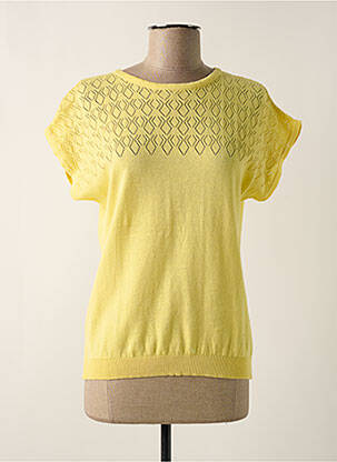 Pull stretch manches courtes jaune PRINCESSE NOMADE femme