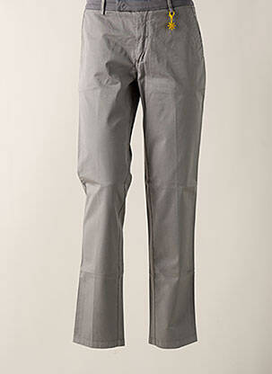 Pantalon chino fermeture zippée sous rabat avec crochet taille normale gris MANUEL RITZ homme
