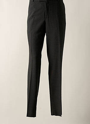 Pantalon droit fermeture zippée sous rabat avec crochet gris BRUNO SAINT HILAIRE homme