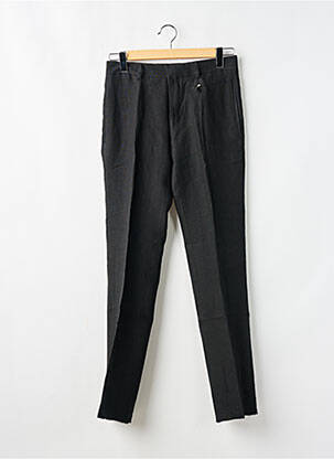 Pantalon droit fermeture zippée sous rabat avec crochet taille haute noir LAGERFELD homme