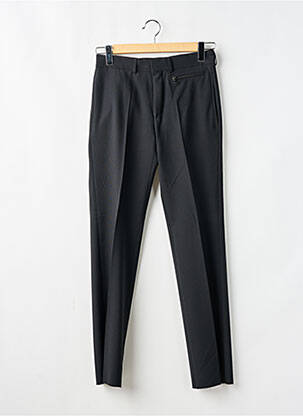 Pantalon droit fermeture zippée sous rabat avec crochet taille haute noir LAGERFELD homme