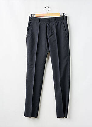 Pantalon droit fermeture zippée sous rabat avec crochet taille haute bleu LAGERFELD homme