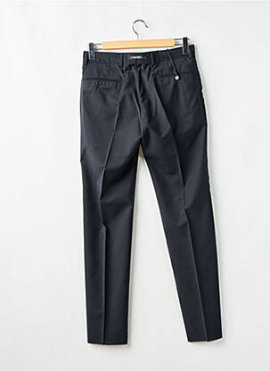 Pantalon droit fermeture zippée sous rabat avec crochet taille haute bleu LAGERFELD homme