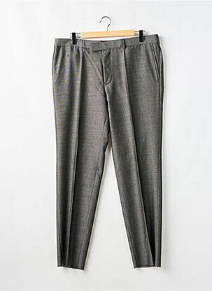 Pantalon droit tissage chiné taille haute gris HUGO BOSS homme