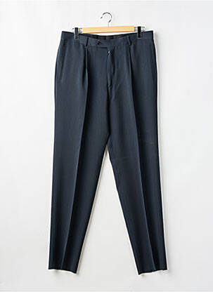 Pantalon droit fermeture zippée sous rabat avec crochet taille haute bleu HUGO BOSS homme