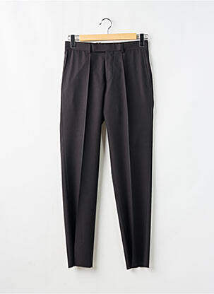 Pantalon droit fermeture zippée sous rabat avec crochet taille haute noir HUGO BOSS homme
