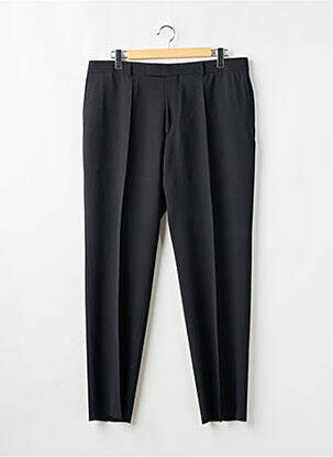 Pantalon droit fermeture zippée sous rabat avec crochet taille haute noir HUGO BOSS homme
