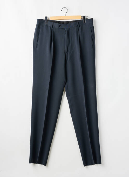Pantalon droit fermeture zippée sous rabat avec crochet taille haute bleu HUGO BOSS homme