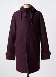 Manteau long tissage chiné a capuche violet AT.P.CO homme