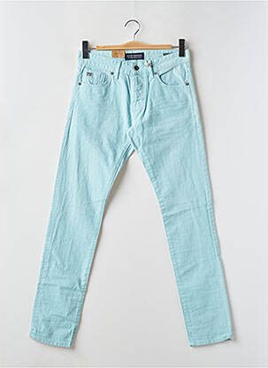 Pantalon slim fermeture zippée sous rabat boutonné taille normale bleu MAISON SCOTCH homme
