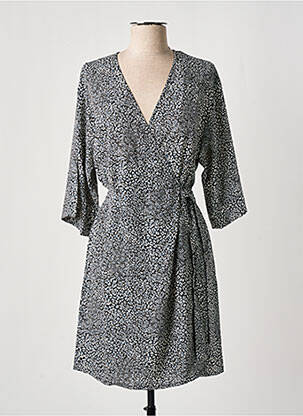 Robe mi-longue coupe fluide manches longues noir IKKS femme
