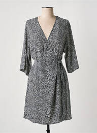 Robe mi-longue coupe fluide manches longues noir IKKS femme