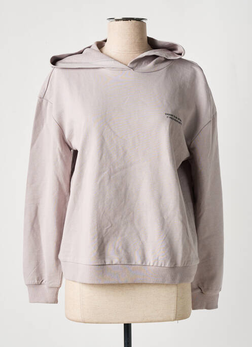 Sweat-shirt à capuche gris DEFACTO pour femme