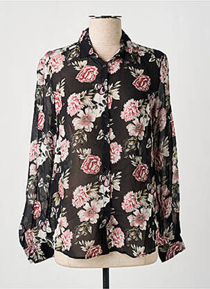 Chemisier imprimé fleurs manches longues noir IKKS femme