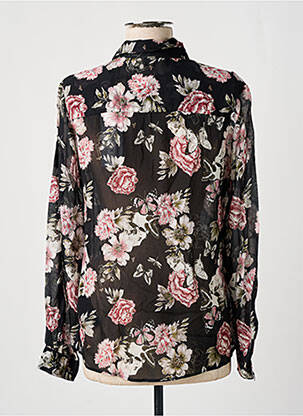 Chemisier imprimé fleurs manches longues noir IKKS femme