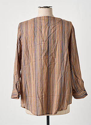 Chemisier tissage crêpe manches 3/4 marron SKATÏE femme