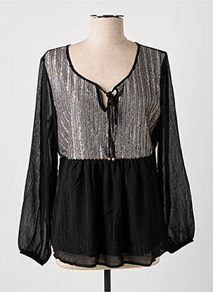 Blouse manches longues manches longues noir MEISÏE femme