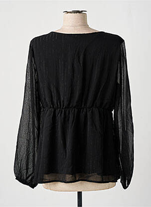 Blouse légère et transparente manches longues noir MEISÏE femme