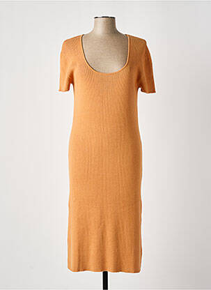 Robe mi-longue manches courtes manches courtes orange RODIER femme