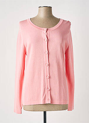 Gilet manches longues col rond rose WEILL femme
