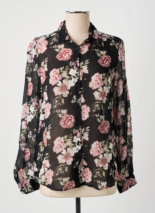 Chemisier imprimé fleurs manches longues noir IKKS femme
