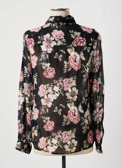 Chemisier imprimé fleurs manches longues noir IKKS femme