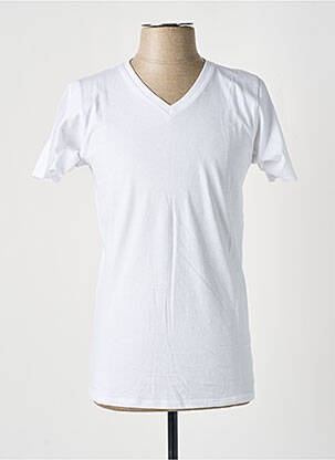 T-shirt coupe cintrée manches courtes blanc SLAZENGER homme