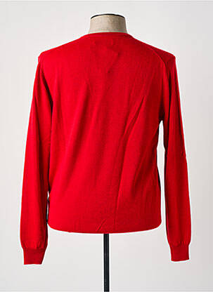 Pull col v manches longues rouge MCS homme