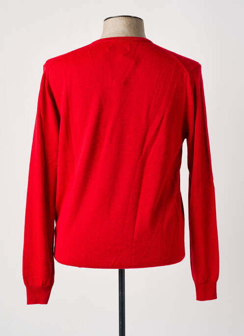 Pull col v manches longues rouge MCS homme