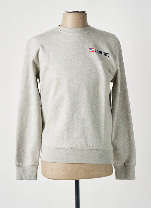 Sweat-shirt gris SCHOTT pour homme