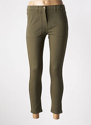 Pantalon 7/8 fermeture zippée sous rabat boutonné vert BURTON femme