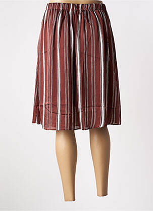 Jupe mi-longue taille haute marron SKATÏE femme
