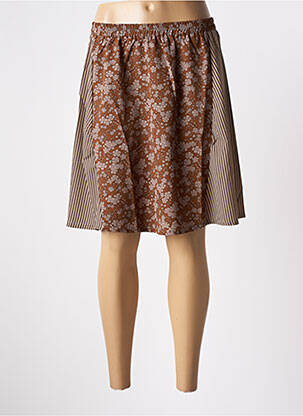 Jupe courte taille haute marron SKATÏE femme