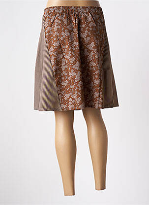 Jupe courte taille haute marron SKATÏE femme