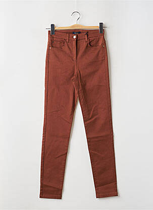 Pantalon slim taille haute taille haute marron CAROLL femme