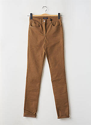 Pantalon slim taille haute taille haute marron CAROLL femme